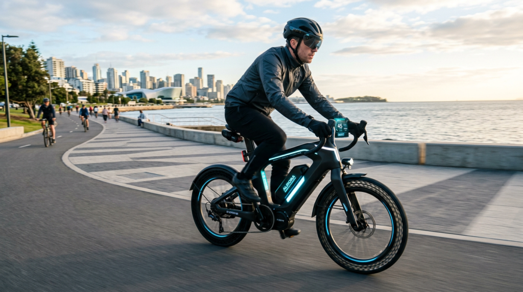 Firefly_Gemini Flash_a futuristic e-bike 521627